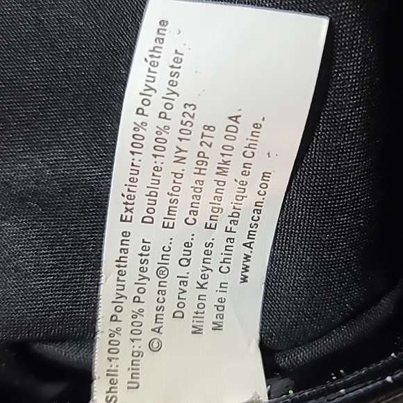 Black Biker Heavy Metal Glittery hat with Chain Detail Costume Hat Adult O/S - Picture 7 of 7